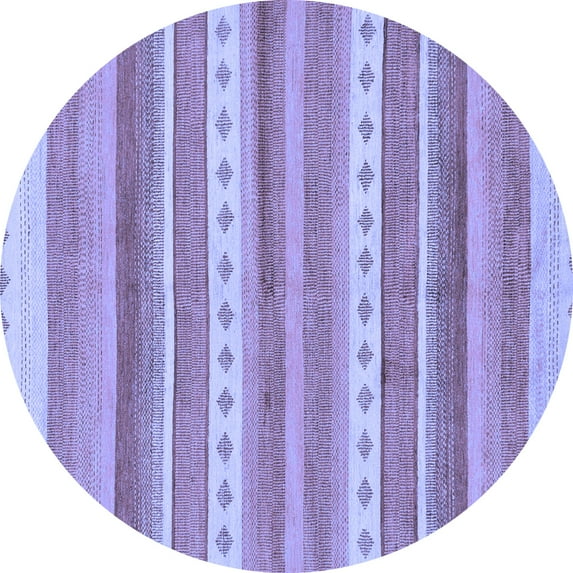 Ahgly Company Machine Washable Indoor Round Abstract Blue Modern Area Rugs, 6' Round