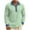 Mint Green, variant on Timoontee Men's Casual Shirts Cotton Linend Shirts Classic Button Basic Long Sleeve Shirt Solid Collared Quarter Button Pullover Tops Navy XL
