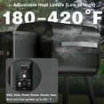 thumbnail image 3 of KingChii Pellet Grill Smoker with Side Shelf, 456 SQ.IN Grill with PID Temperature Control for Outdoor Cooking, BBQ Camping and Patio, Black, 3 of 13