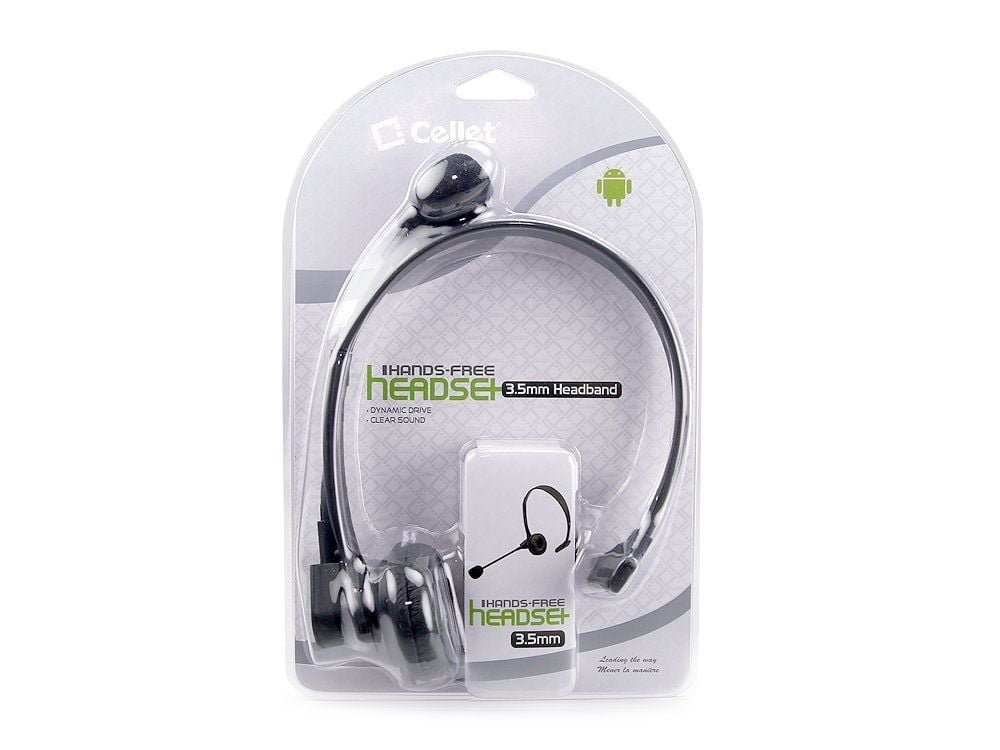 Cellet 3.5mm HandsFree Headset with Boom Mic for Home Office Cell