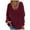 Wine, variant on YUGYXL Womens V Neck Knitted Sweater Baggy Loose Jumpers Casual Long Sleeve Tops Pullover for Women Red XXL