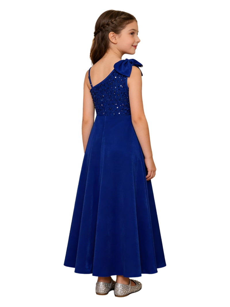 junior bridesmaid dresses sequin A-line Square Floor-Length Chiffon Sequin Junior Bridesmaid Dress FanHao Dress
