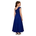 thumbnail image 2 of Hansber Girls Formal Dress One Shoulder Bow Sequin Slit Hem Birthday Party Dress Prom Pageant Ball Gowns Royal Blue 16, 2 of 7