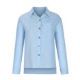 thumbnail image 7 of Womens Cotton Linen T-Shirts, Long Sleeve Shirts for Women Fall Lightweight Casual Plus Size Solid Color Lapel Button Down Dressy Blouses S-5XL, 7 of 7