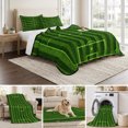 thumbnail image 6 of Quilts Full Size Bedding Set, Green Football Field Lightweight Quilted Comforter, Modern Balls Sport Games Match Soft Reversible Bedspread Coverlet with Pillow Covers for All Season, 78" x 90", 6 of 9