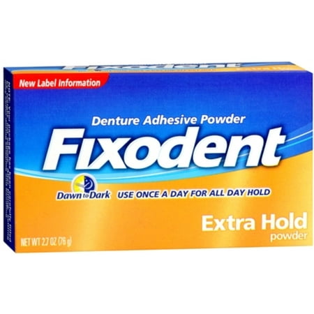 2 Pack - Fixodent Denture Adhesive Powder Extra Hold 2.70 oz