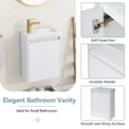 thumbnail image 4 of EUROCO 16" Wall-Mounted Bathroom Vanity with Sink Bathroom Vanity Cabinet with Ceramic Basin,Soft-Close Door, Ideal for Small Bathrooms, Easy Assembly, Stylish Storage, White, 4 of 8