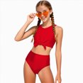 thumbnail image 6 of UAYOTSE Girls Swimsuit Solid Color Block Adjustable Straps Teen Girl Bikini Set Kids Bathing Suits for Girls,Sizes 3-4 Years, 6 of 9
