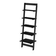 thumbnail image 6 of Lavish Home 5-Tier Slatted Wood Leaning Ladder Shelf for Narrow Storage, Wooden Bookcase for Living Room, Bathroom, Kitchen, Office or Bedroom, Black Finish, 6 of 6