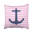 thumbnail image 1 of RYLABLUE Square Throw Pillow Covers Navy Blue Nautical Anchor Pink White Chevron Print Pillowcases Polyester 18 X 18 Inch With Hidden Zipper Home Sofa Cushion Decorative Pillowcase, 1 of 1
