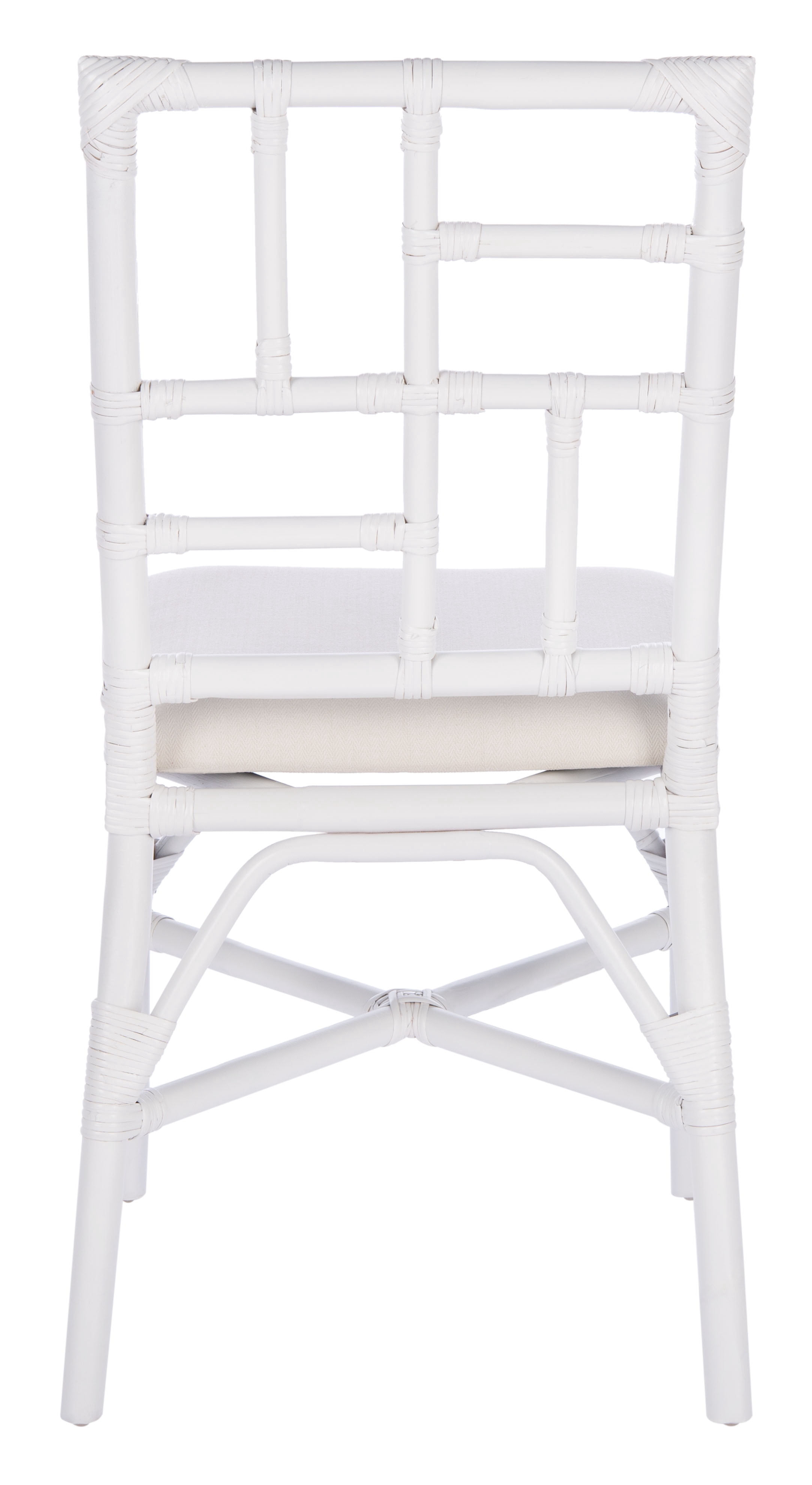SAFAVIEH Christine Glam Accent Chair w/Cushion, White, Set of 2