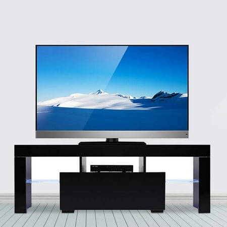Wood Television Stand Modern Tv Stand Cabinet With Led Light Media