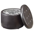 thumbnail image 3 of Convenience Concepts Designs4Comfort Round Shoe Storage Ottoman, Espresso Faux Leather, 3 of 6