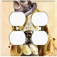 thumbnail image 3 of Metal Light Switch Plate Cover Cute Bloodhound Top Hat Outfit Beige DOG016, 3 of 13