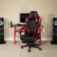thumbnail image 2 of Bowery Hill Leather Racing Reclining Gaming Chair in Black and Red, 2 of 13