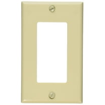 Leviton 80401-I 1-Gang Decora/GFCI Device Wallplate, Standard Size, Thermoset, Device Mount, Ivory