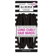 Gimme Long Curly Hair Bands, Black, 10 Count
