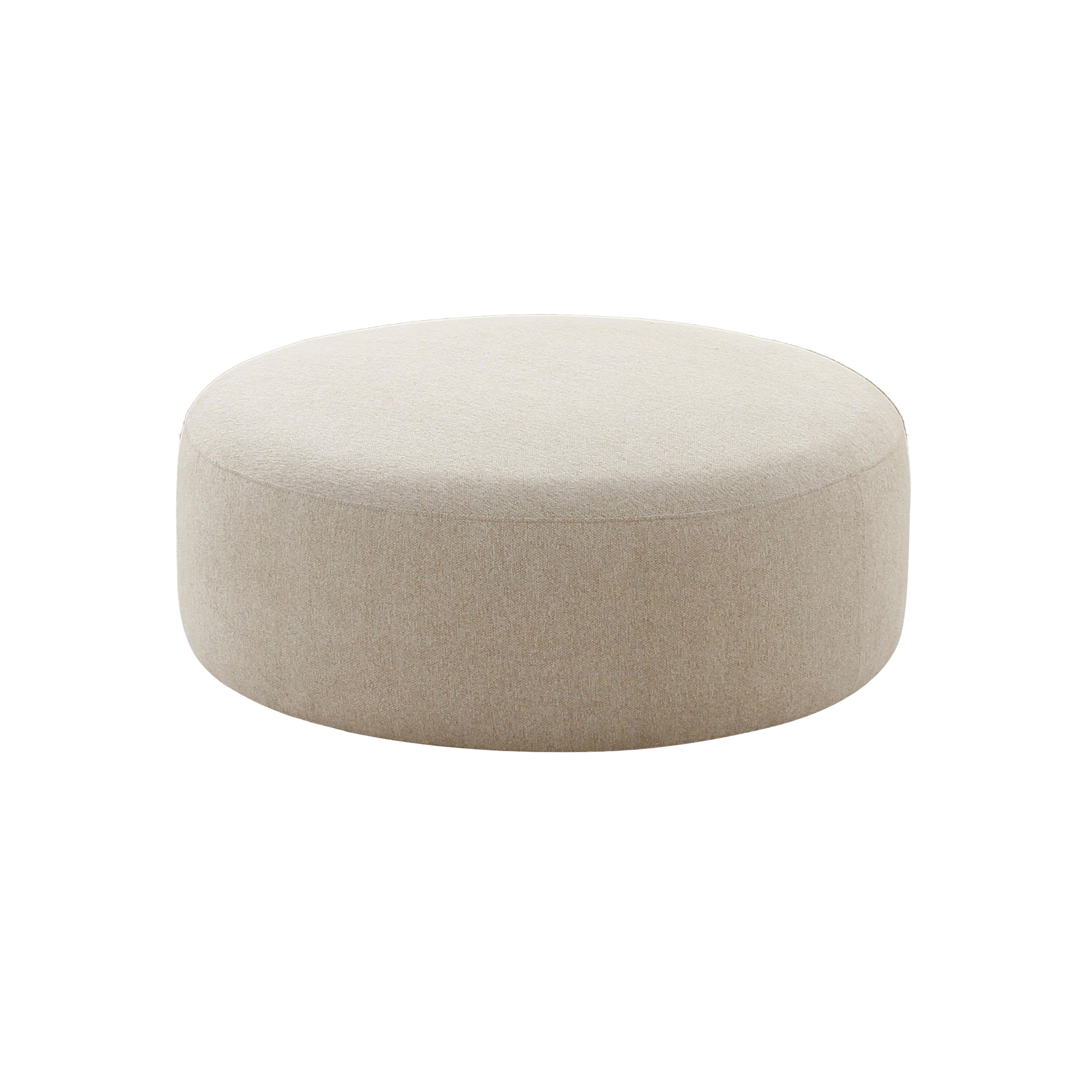 Broohah Beige MicroHerringbone Ottoman