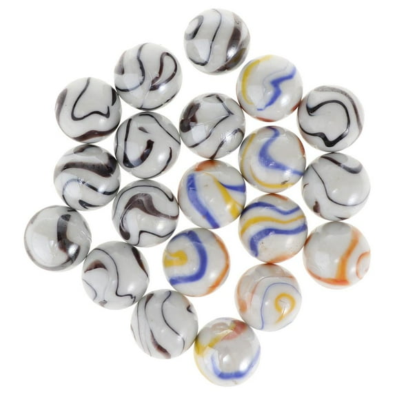 1 Inch Small Whit Glass Marbles, Pack of 20, , Chinese Checkers Accessory and Collections