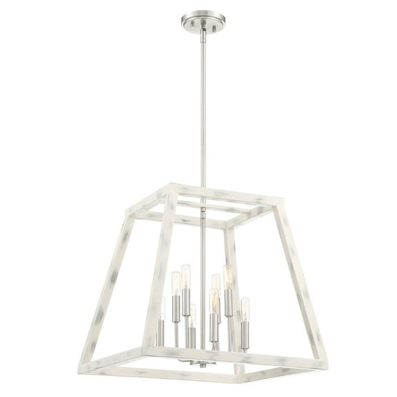 Designers Fountain Rhode Coastal Weathered White 8 Light Foyer, 94958-CWW