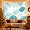 thumbnail image 3 of Teal Abstract Botanical Shapes on White, Serene Minimalist Style for Art Lovers, Modern Organic Wall Art, Housewarming Gift Tapestry Wall Hanging for Bedroom, Living Room and Dorm, 3 of 7
