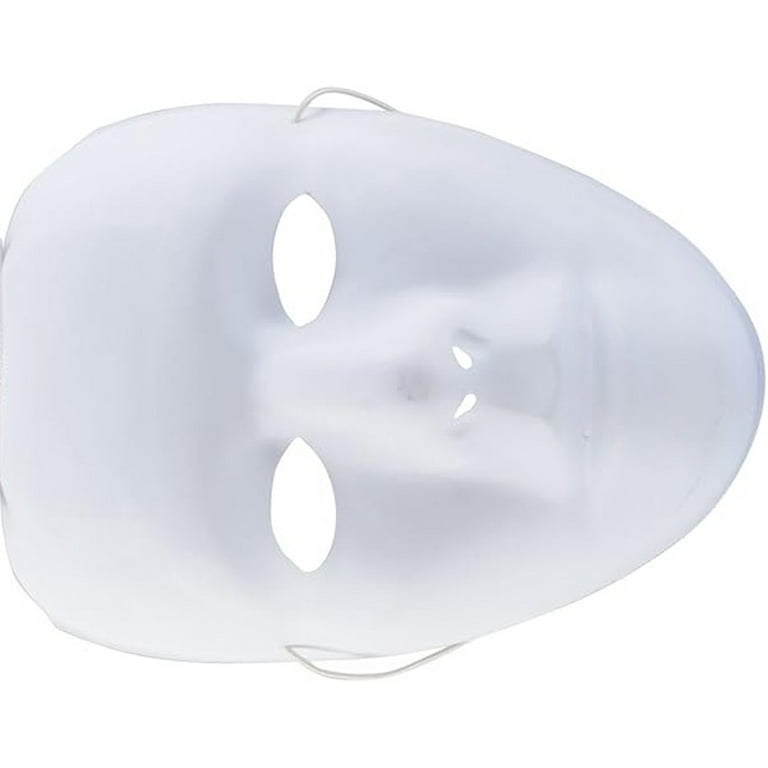 Darice 3/4 Face Craft Mask, Mens White, Matte Finish, Blank