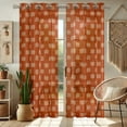 thumbnail image 1 of Vargottam Geometric Pattern Extra Long Sheer Curtains for Double Height Windows & Doors Set of 2 Panels, 108" Length, Grommet Top, Light Filtering Printed Georgette Drapes, 1 of 9