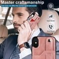 thumbnail image 7 of Dteck for Apple iPhone XR Slim Case, Shockproof Premium PU Leather Soft TPU Business Cover with Wrist Strap Kickstand Flip Stand Protection Case, rosegold, 7 of 7
