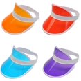 thumbnail image 1 of Juego de 4 gorras protectoras retro de los años 80, gorra de visera de plástico PVC, gorras de visera, gorra de sol para ciclismo ER, 1 of 5