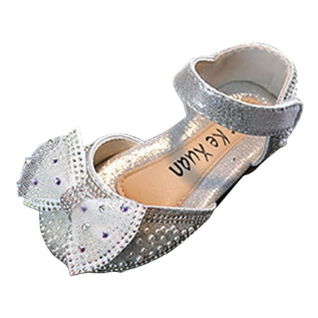 

Girls Sandals Summer Girls Sandals Dress Dance Performance Princess Shoes Pearl Mesh Bow Hook Loop Elegant Style Toddler Sandals Toddler Girl Sandals(Size:30)