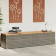 thumbnail image 1 of vidaXL Garden Storage Box Grey 220x50x54 cm Poly Rattan Acacia Wood, 1 of 5