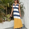 thumbnail image 6 of Blue And White Stripes with Yellow Sleeveless Dress Dresses Women Summer Evening Dresses Ladies Bohemia Long Dresses, 6 of 9