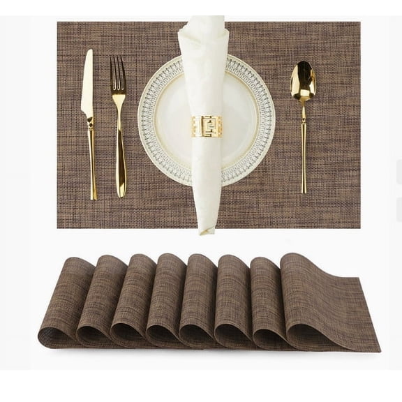 Goohae Dining Table Mat Clearance! Dining Table Mat Round Single Pc Brown Woven Placemat Natural Fiber Table Mat for Dining Kitchen And Decor Coffee