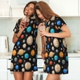 thumbnail image 7 of Bixox Planets In Deep Space Pattern Women's Nightgown, Soft & Breathable Sleepwear, Round Neck Knee-Length Pajama Dress,Loungewear for Home & Sleep, 7 of 7