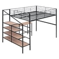 thumbnail image 4 of LOOM Full Size Metal Loft Bed with Desk and Lateral Storage Ladder,Black, 4 of 9