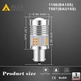 thumbnail image 4 of Alla Lighting Brightest CANBUS Error Free BA15S 1156 LED Bulbs 3000Lm High Power 3030 30-SMD 12V LED 1156 Bulb 21W 7506 1141 1156A LED Turn Signal Light, Amber Yellow (Set of 2), 4 of 8