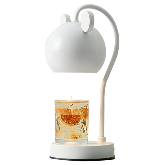 Lámpara calentadora de velas perfumadas, hierro regulable regulable, luz calentadora de velas aromática eléctrica bonita y moderna para escritorio, enchufe europeo, blanco