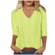 thumbnail image 2 of Fiudx Ofertas de La Semana Top con Cuello En V y Manga 3/4 con Estampado Informal a La Moda para Mujer, 2 of 5