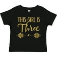 thumbnail image 3 of Inktastic 3rd Birthday Gold 3 Year Old Party Photo Girls Toddler T-Shirt, 3 of 5