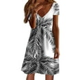 thumbnail image 1 of TJAZFJPA Robe Fleurie Femmes Été Manches Courtes Robe Mode Col en V Évasée Fluide Robe Confortable Robes pour Femmes Robes pour Femmes, 1 of 5