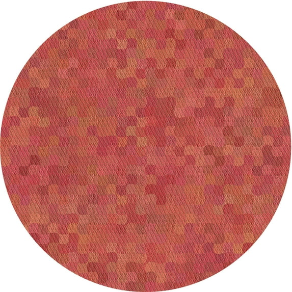 Ahgly Company Machine Washable Indoor Round Transitional Bright Orange Area Rugs, 4' Round