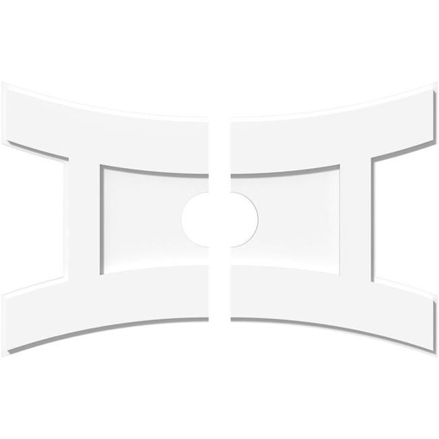 Ekena Millwork CMP30X20HN2-04000 4 in. ID x 6.5 in. Rectangle Haven Architectural Grade PVC Contemporary Ceiling Medallion - 2 Piece