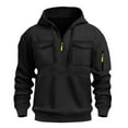 thumbnail image 4 of LIUJUNSHOP Mens Coats Clearance Sale Solid Color Men's Zip Up Hooded Pullover with Pocket Lightweight Outdoor Sportswear Comfortable Casual Black XXL, 4 of 9
