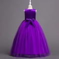 thumbnail image 4 of SGFCWSX Girls Princess Dress Sleeveless Floral Lace Beaded Bodice Full Length Lace Skirt Birthday Evening Formal Party Dress Purple Size 7-8 Years, 4 of 7