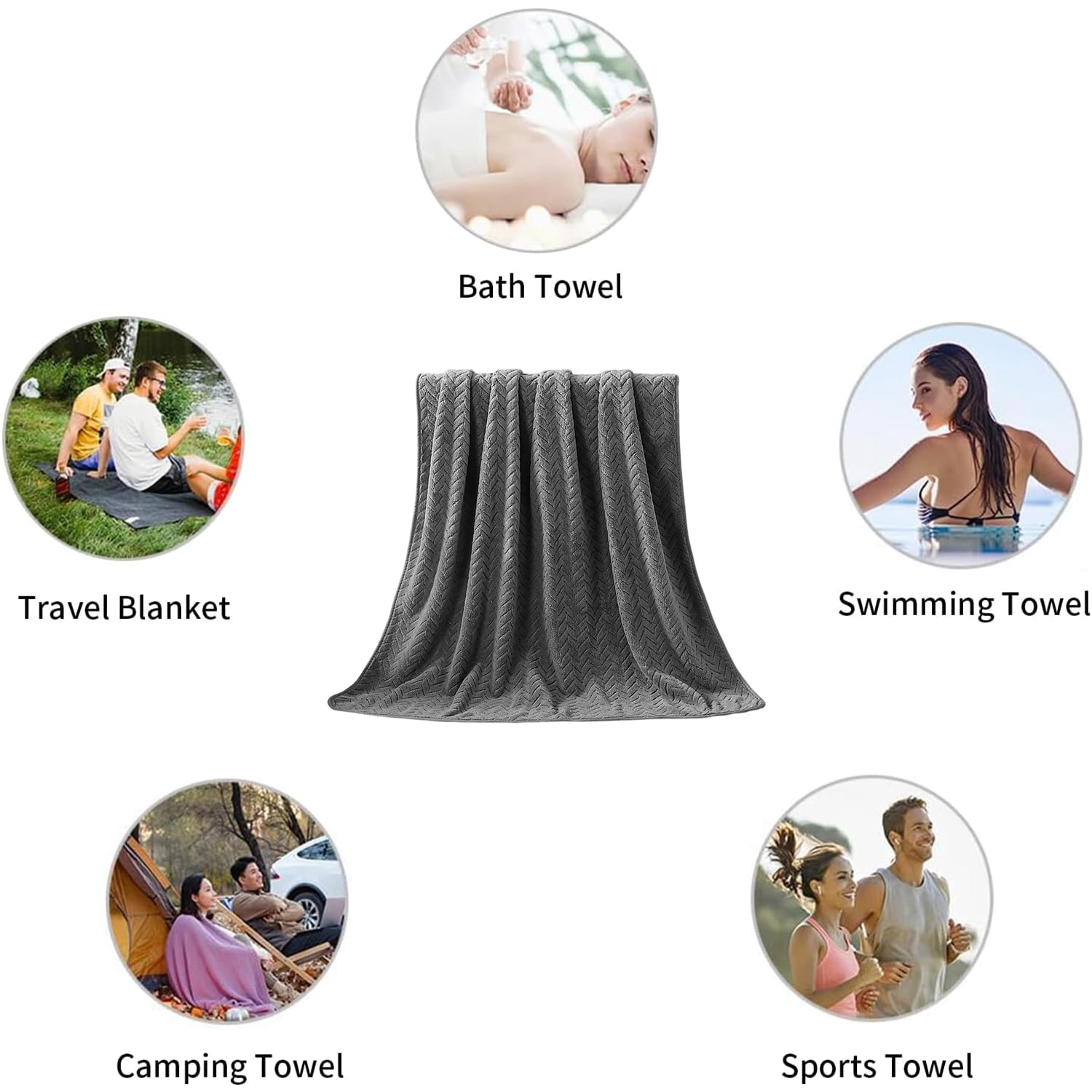Beartech 8 Piece Bath Towel Set |2 Oversized Large Bath Towels Sheet, 2 Hand Towels & 4 Washcloths| Ultra Soft Towel Set Highly Absorbent Quick Dry Hotel Towel Collection