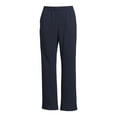 thumbnail image 4 of Time & Tru Women's Fleece Straight Leg Pants with Pockets, 4 of 5