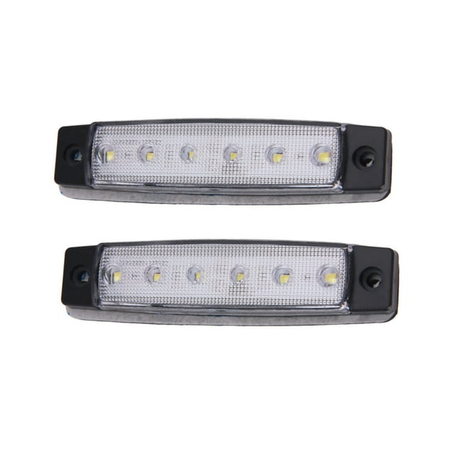 EeaseMX luces traseras de 12 V y 6 LED para remolque de camión, luces indicadoras laterales, luces pequeñas de señalización (blancas)