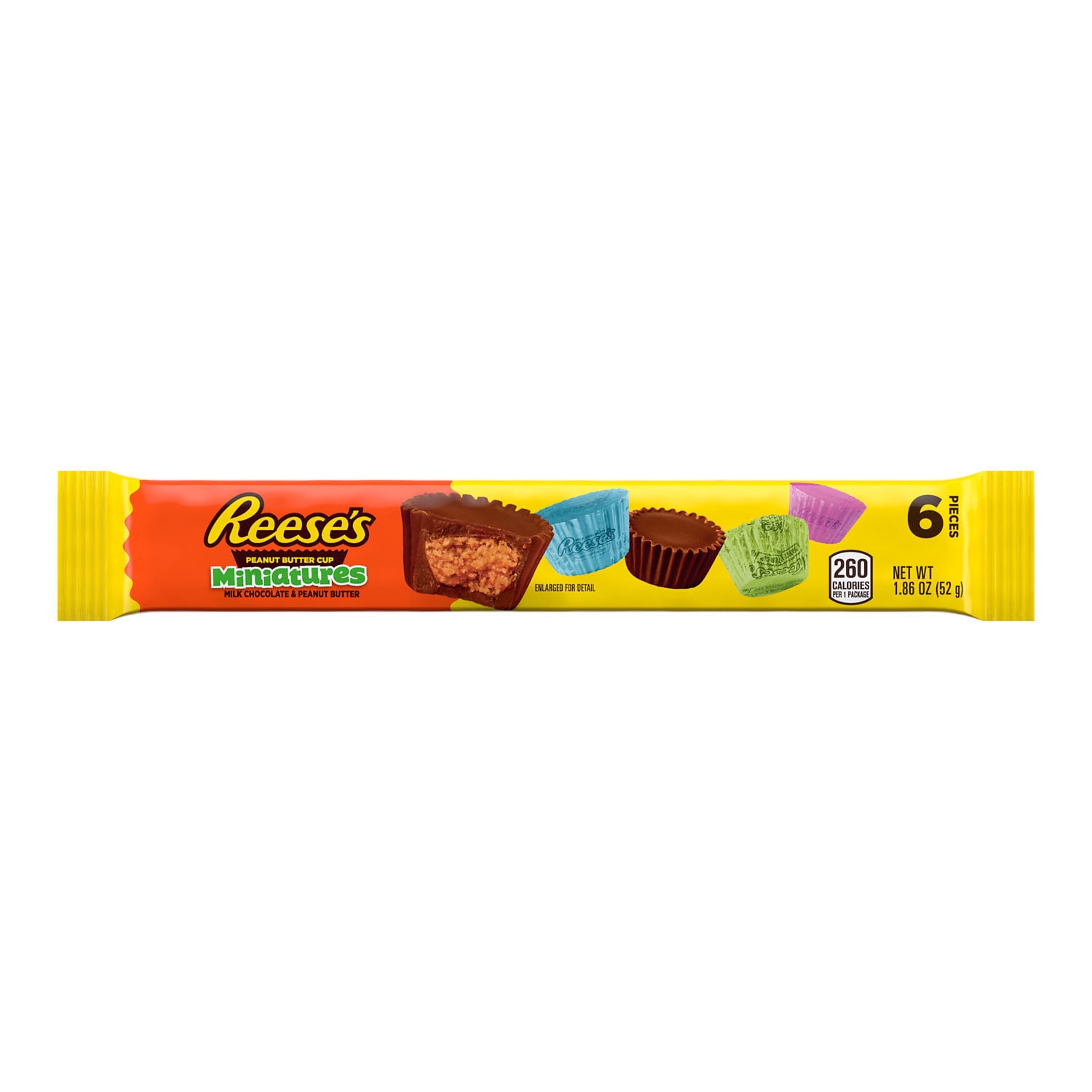 REESE'S, Miniatures Milk Chocolate Peanut Butter Cups, Easter Candy, 1.86 oz, Pack (6 Pieces)