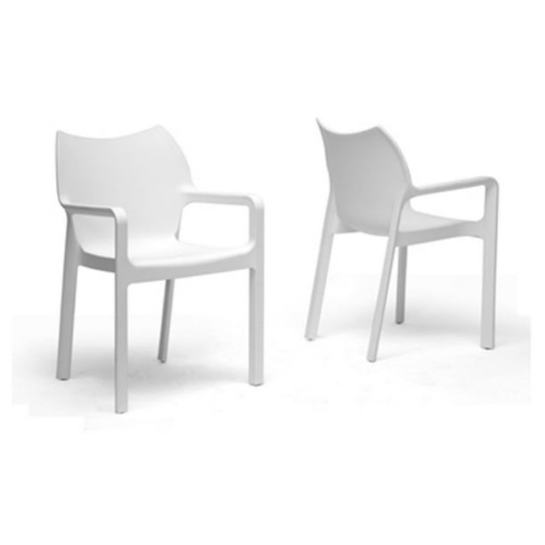 Limerick White Plastic Stackable Modern Dining Chair Walmart Com Walmart Com