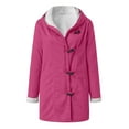 thumbnail image 4 of Dezsed Womens Winter Coats Clearance Fashion Womens Warm Faux Coat Jacket Winter Button Solid Long Sleeve Outerwear Hot Pink C XL, 4 of 4